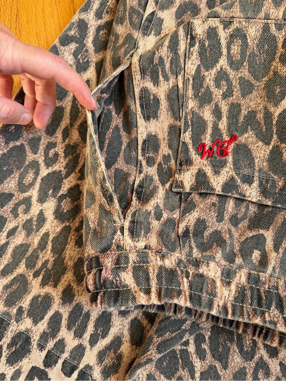 *Damson Madder* Leopard Print Denim Midi Skirt - Picture 9 of 12